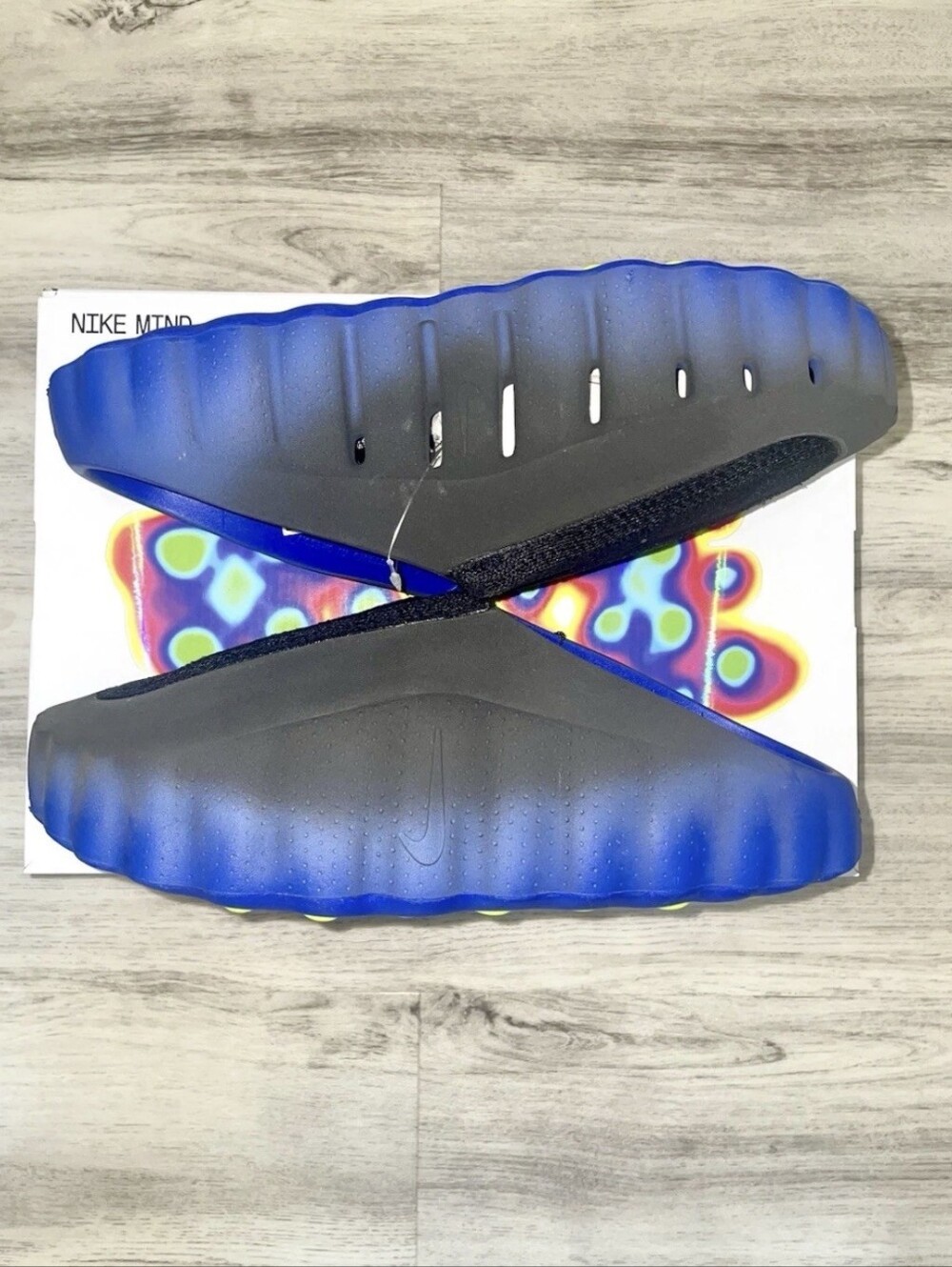 *RUNS SMALL* New Men's Nike Mind 001 Flyknit Hyper Royal  Recovery Slide Mule